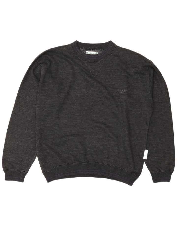 Hanorac vintage pentru bărbați Jumper mare bumbac gri