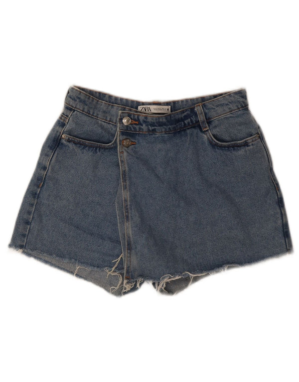 Pantaloni scurți din blugi pentru femei Zara mici W26 bumbac albastru