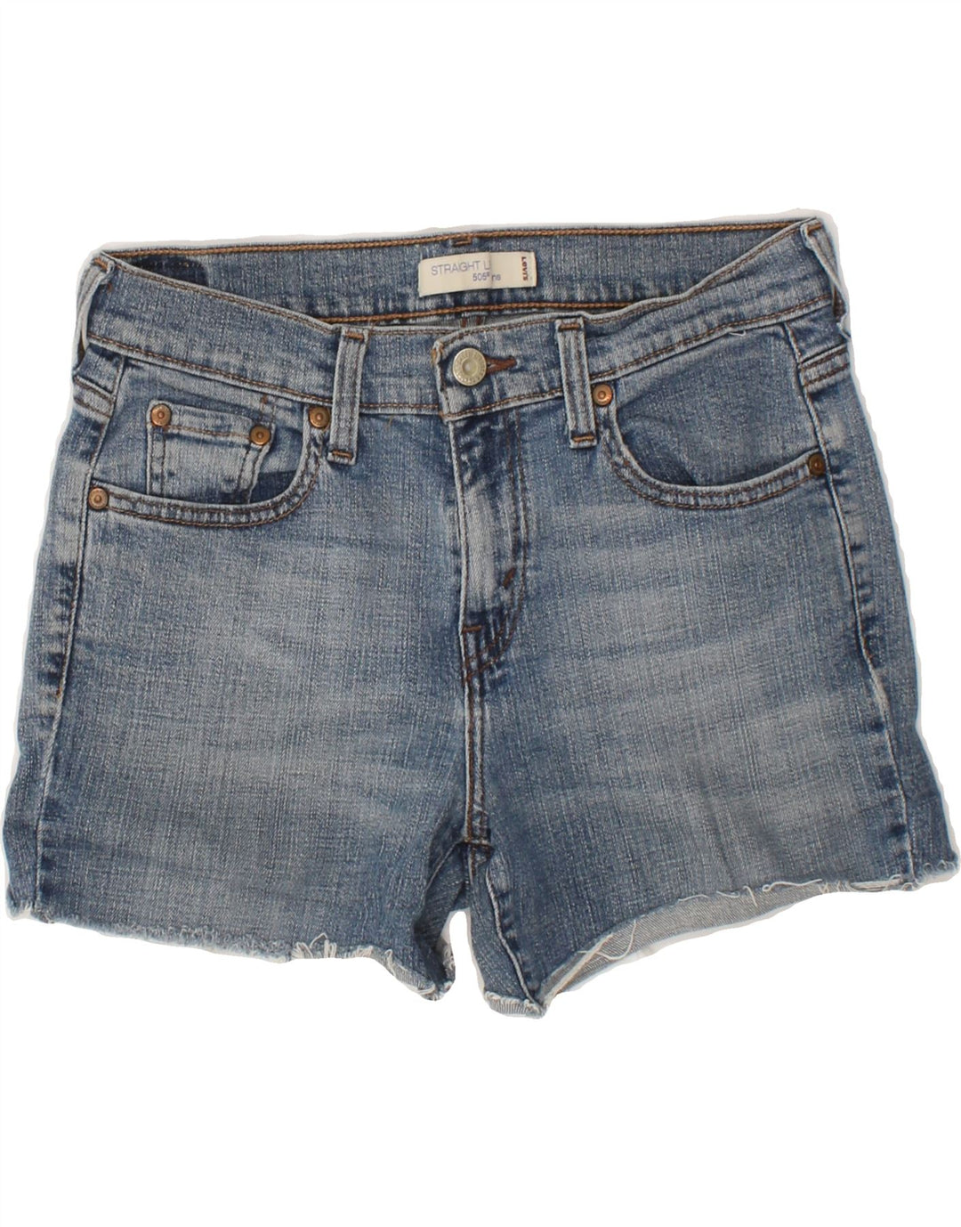 LEVI'S Womens 505 Denim Shorts US 4 Small W28 Blue Cotton Vintage Levi's and Second-Hand Levi's from Messina Hembry 