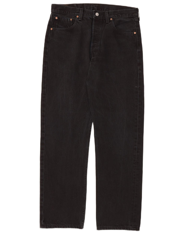 Blugi drepti pentru bărbați LEVI'S 501 W34 L34 bumbac negru