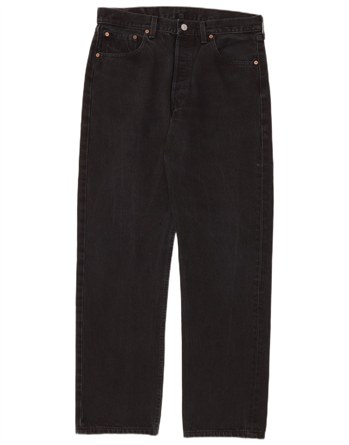 Blugi drepti pentru bărbați LEVI'S 501 W34 L34 bumbac negru