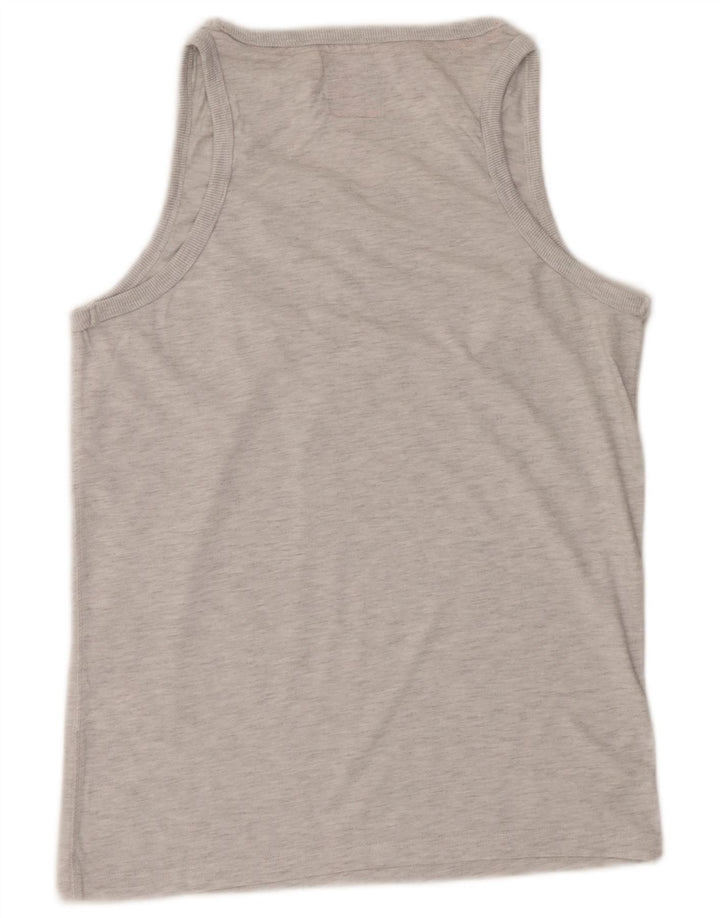 SUPERDRY Vestă grafică Osaka pentru bărbați, bumbac mic, gri cu pete