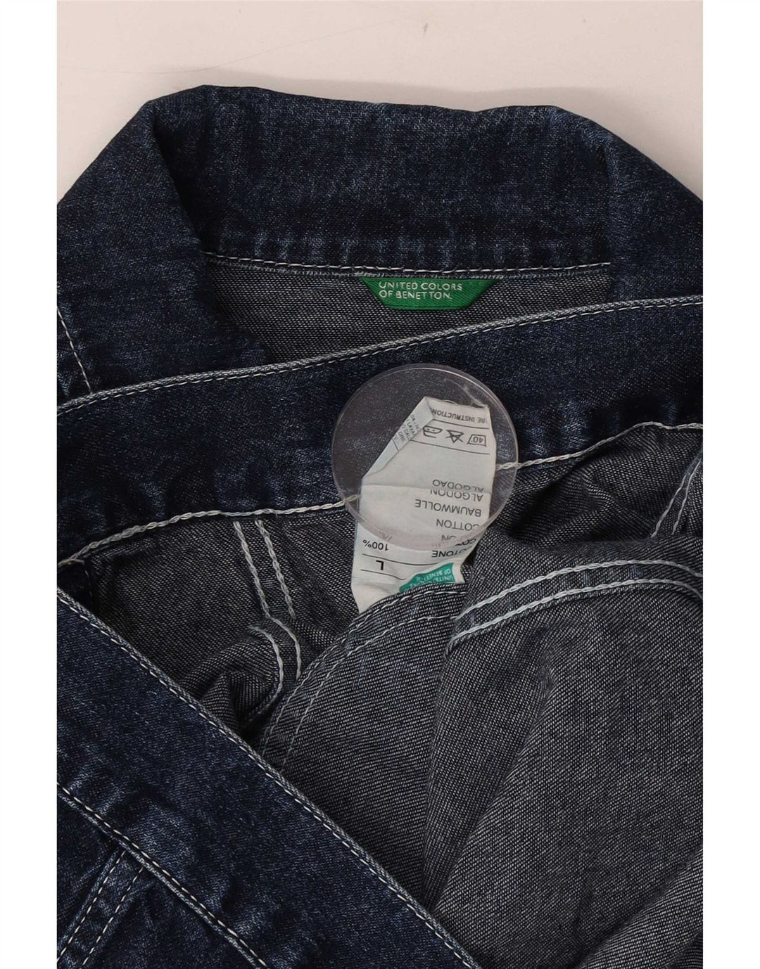 Jachetă de blugi pentru femei Benetton UK 40, mare, albastru, bumbac