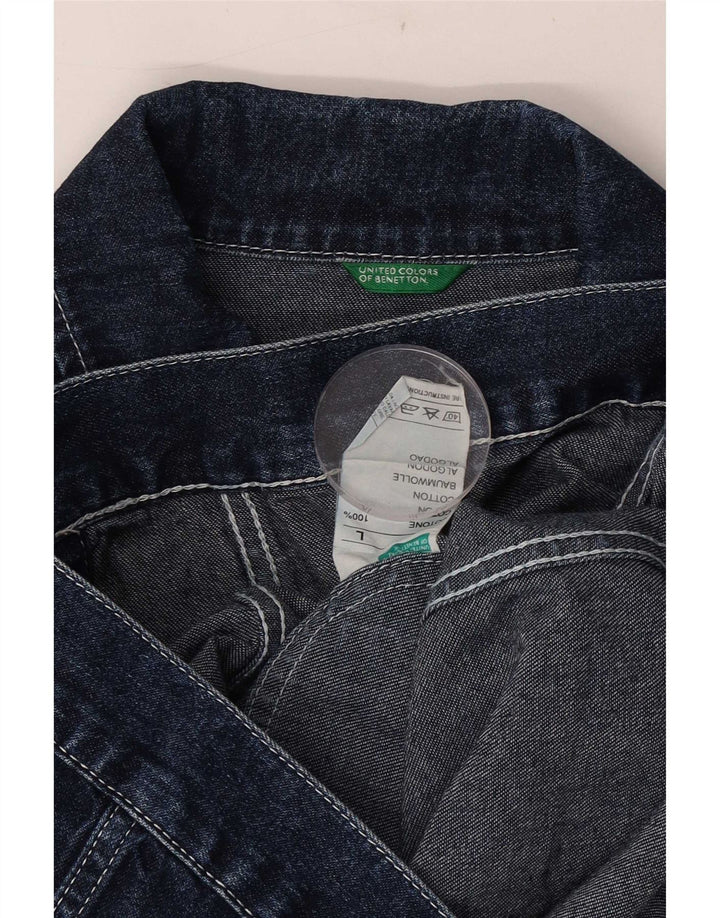 Jachetă de blugi pentru femei Benetton UK 40, mare, albastru, bumbac