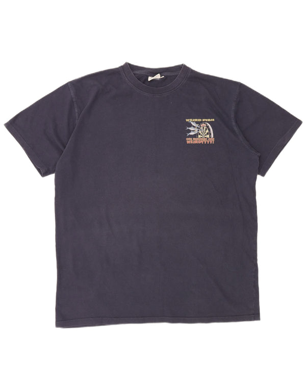 WEIRD FISH Tricou grafic pentru bărbați Top XL Bumbac bleumarin