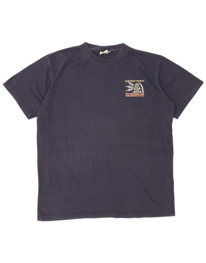 WEIRD FISH Tricou grafic pentru bărbați Top XL Bumbac bleumarin
