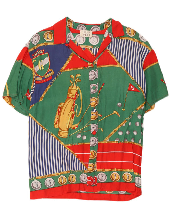 ELENA MIRO Bluză cămașă cu model abstract pentru femei UK 14 Medium Multicolor