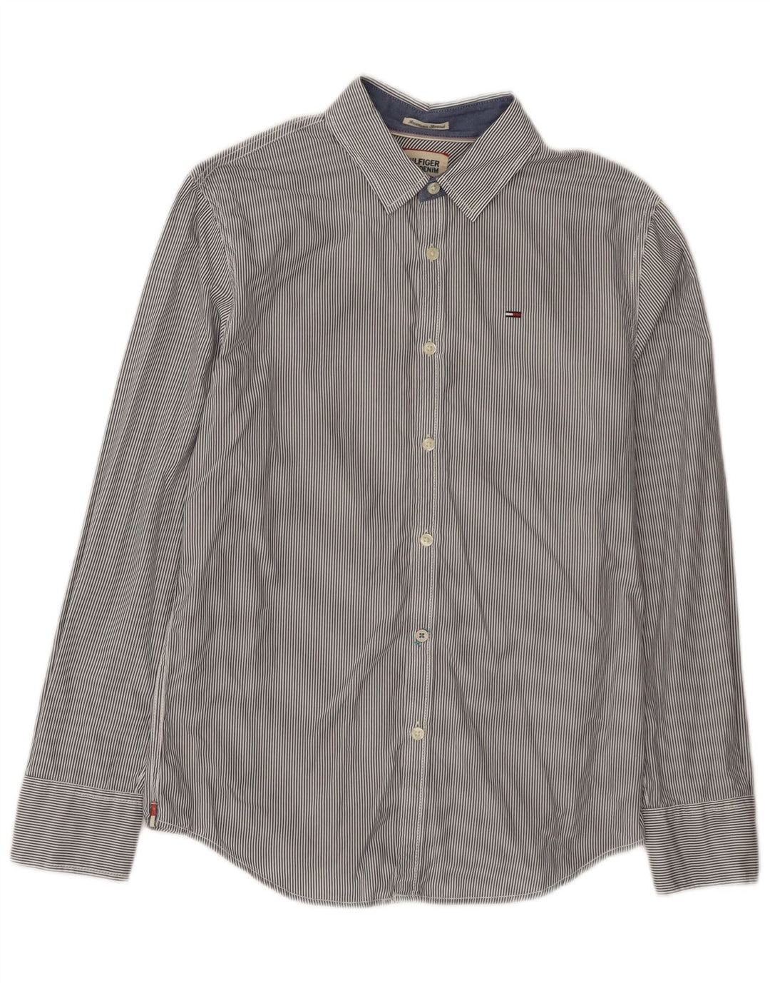 Cămașă pentru bărbați Tommy Hilfiger, mică, albastru, bumbac cu dungi