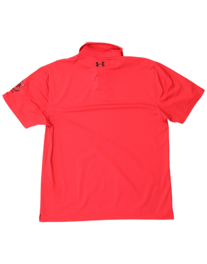 Tricou polo grafic pentru bărbați Under Armour, poliester roșu mare