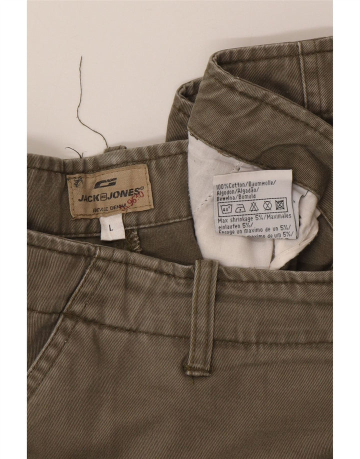Pantaloni scurti cargo Jack & Jones pentru bărbați, mari W34, bumbac kaki