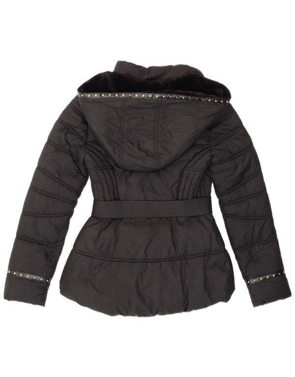 Jachetă căptușită cu glugă Guess pentru femei UK 10 Small Black