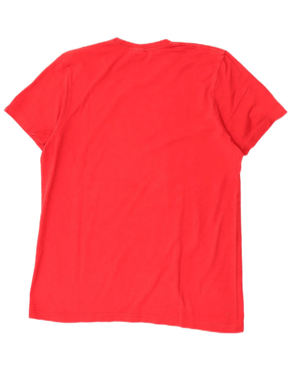Tricou grafic pentru bărbați Adidas Top, bumbac roșu mediu
