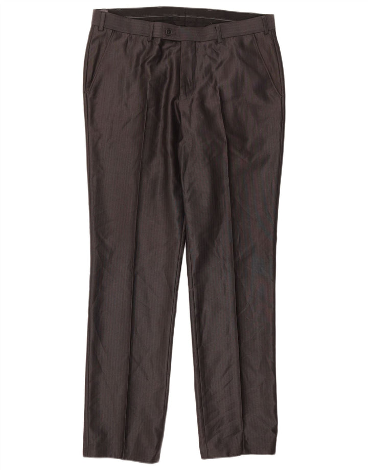 Pantaloni de costum pentru bărbați Angelo Litrico IT 48 Medium W34 L30 Gri Pinstripe
