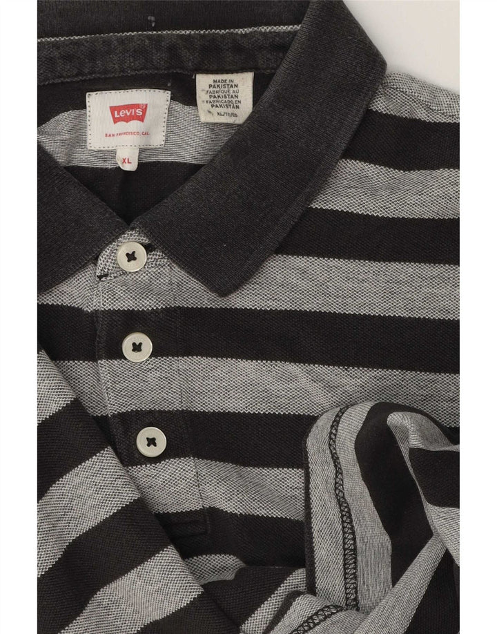 Tricou polo pentru bărbați Levi's XL, bumbac cu dungi gri
