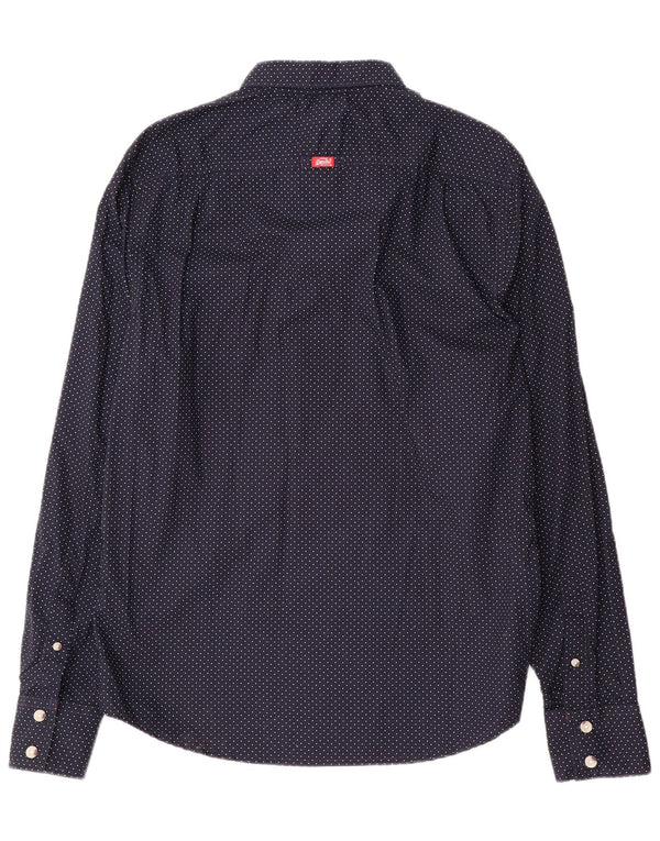 Cămașă pentru bărbați Superdry XL bleumarin, bumbac cu pete