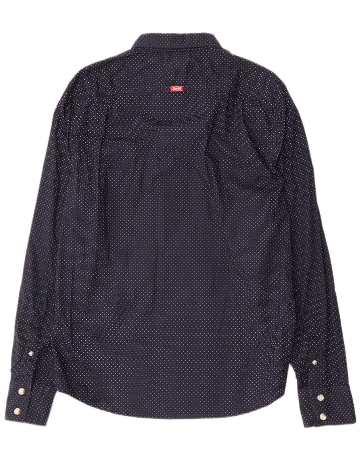 Cămașă pentru bărbați Superdry XL bleumarin, bumbac cu pete