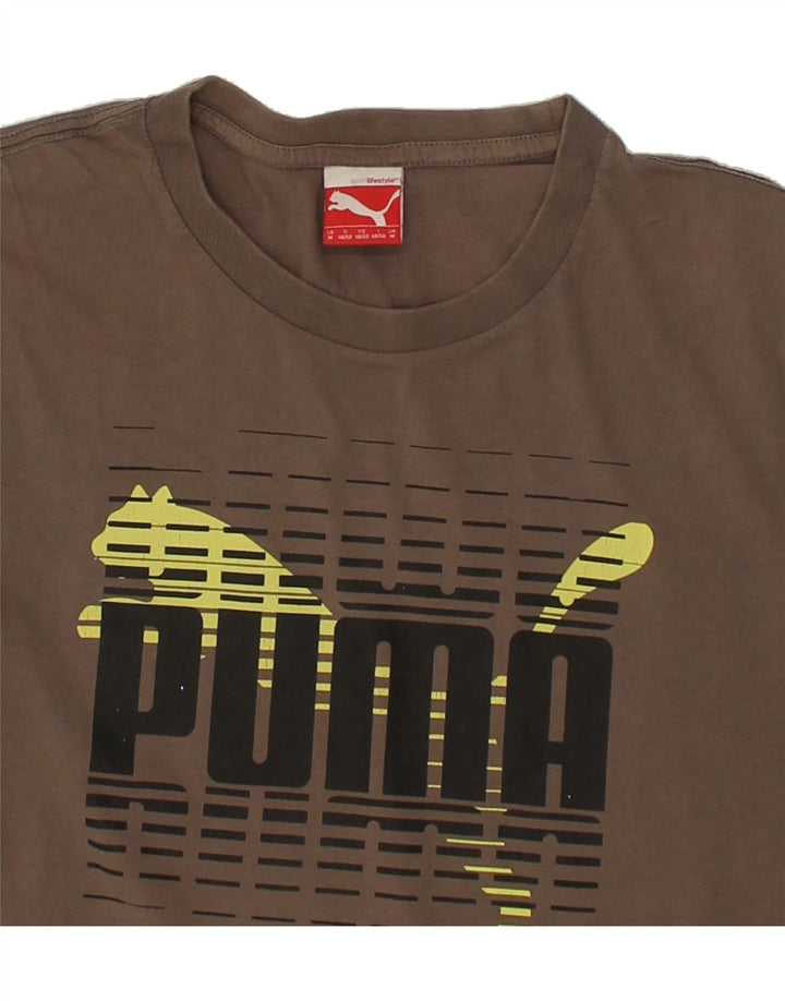 PUMA Mens Graphic T-Shirt Top Medium Grey Vintage Puma and Second-Hand Puma from Messina Hembry 