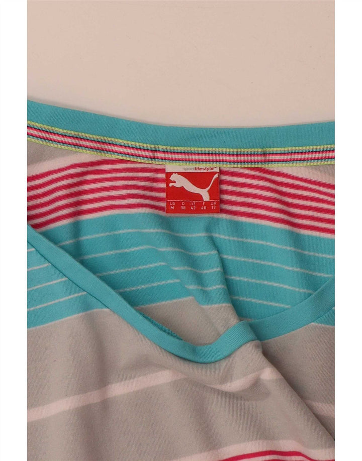 Puma Tricou Femei Top UK 12 Medium Multicolore Dungi