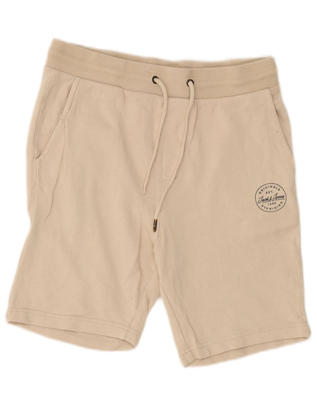 Pantaloni scurti sport Jack & Jones pentru bărbați, bumbac, bej mic