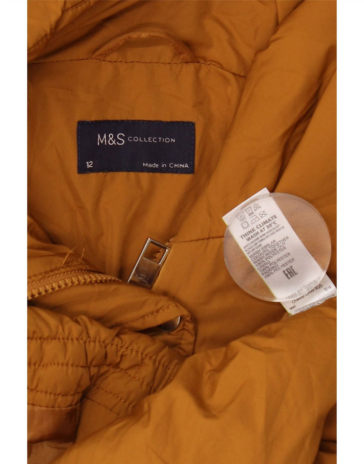 Jachetă căptușită cu glugă pentru femei Marks & Spencer UK 12 Poliester galben mediu