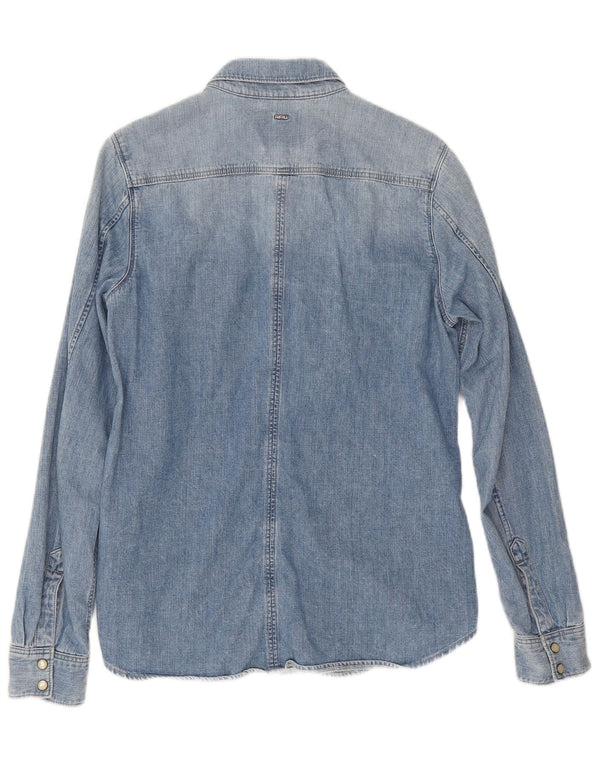 G-Star Womens Denim Shirt UK 14 Medium Blue