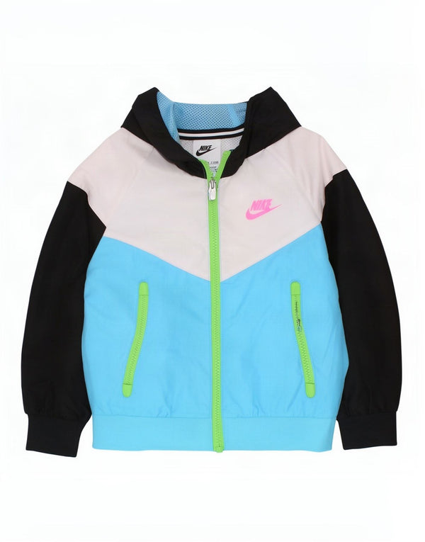 Jachetă de trening Nike pentru băieți cu glugă, 2-3 ani, poliester color-bloc albastru