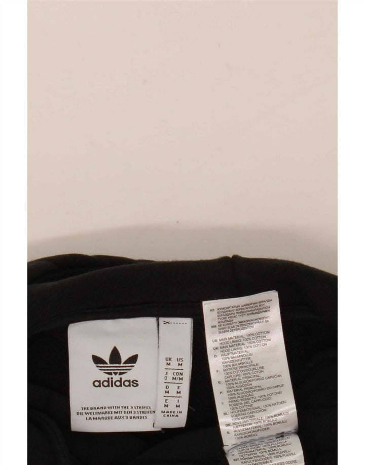 Pulover cu glugă cu grafic pentru bărbați Adidas, bumbac mediu negru