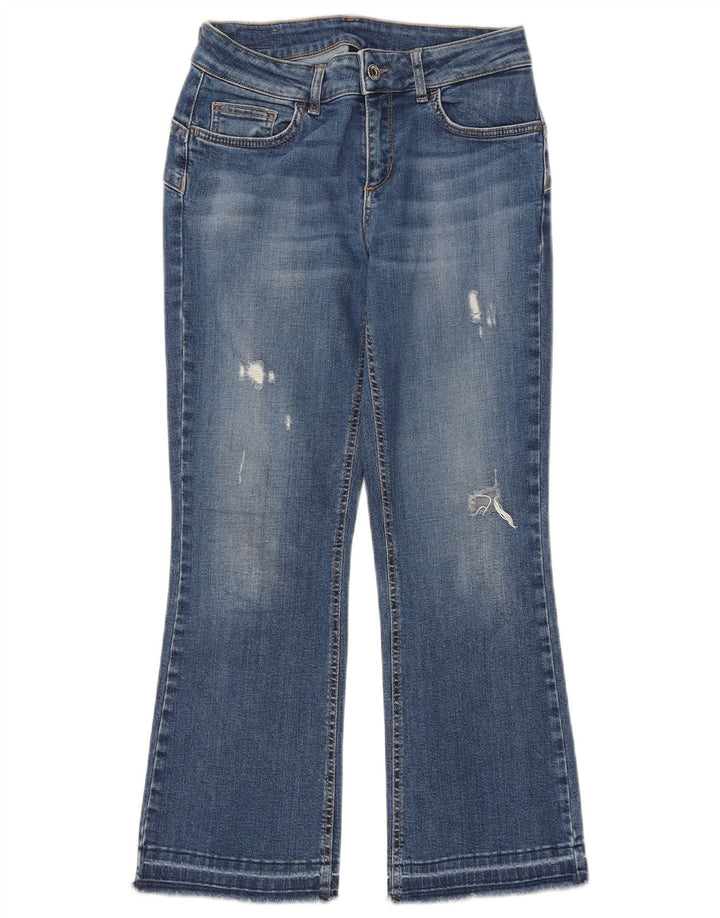 Blugi de damă Liu Jo Distressed Crop Bootcut W28 L25 Bumbac albastru