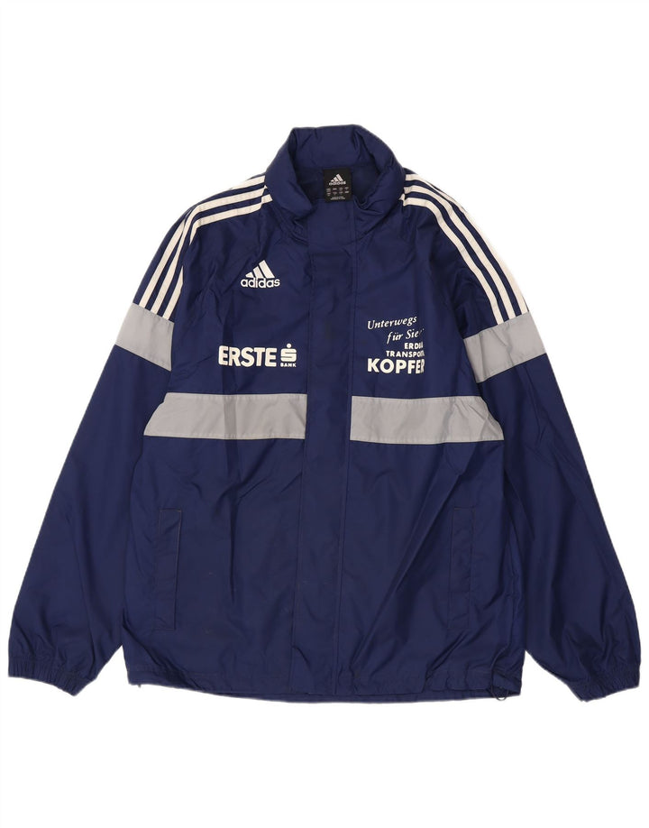 Jachetă de ploaie grafică Adidas pentru bărbați Marea Britanie 38/40 Medium Bleumarin Colorblock