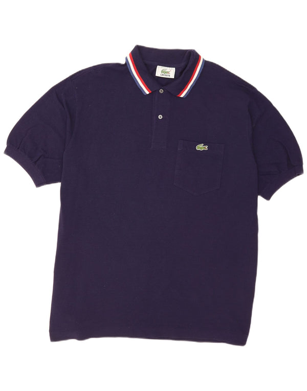 Tricou polo Lacoste pentru bărbați Mărimea 8 3XL Bumbac cu dungi bleumarin