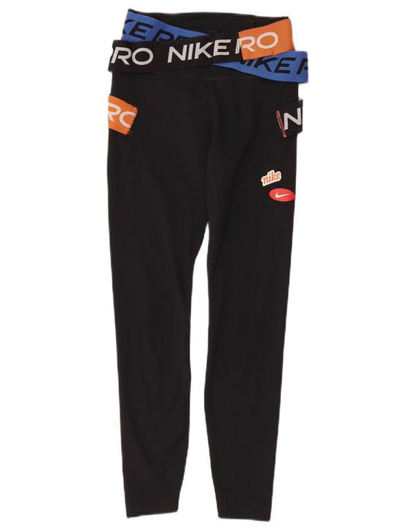 Leggings NIKE Dri Fit Graphic pentru femei UK 4 XS Poliester negru