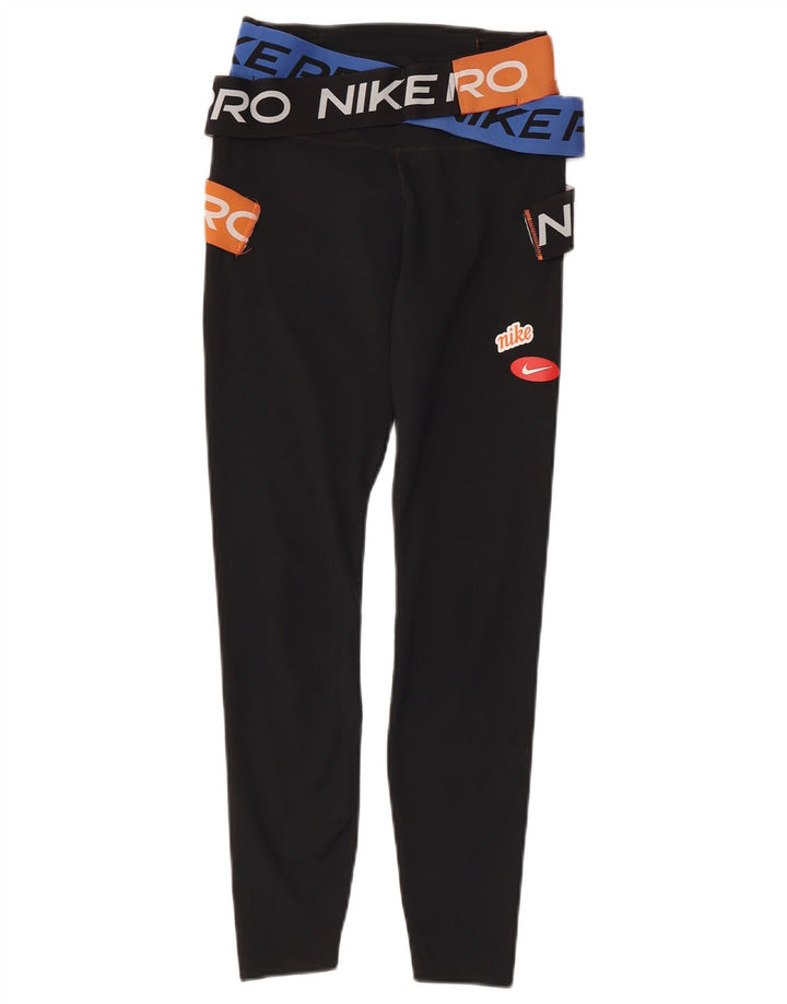 Leggings NIKE Dri Fit Graphic pentru femei UK 4 XS Poliester negru