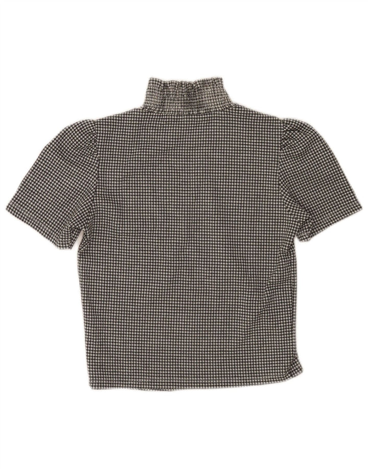 Bluză Crop Top Femei Zara UK 10 Picior de găin negru mic