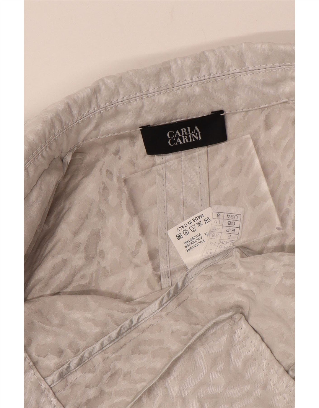 CARLA CARINI Top cardigan crop pentru femei UK 10 Small Gri Animal Print