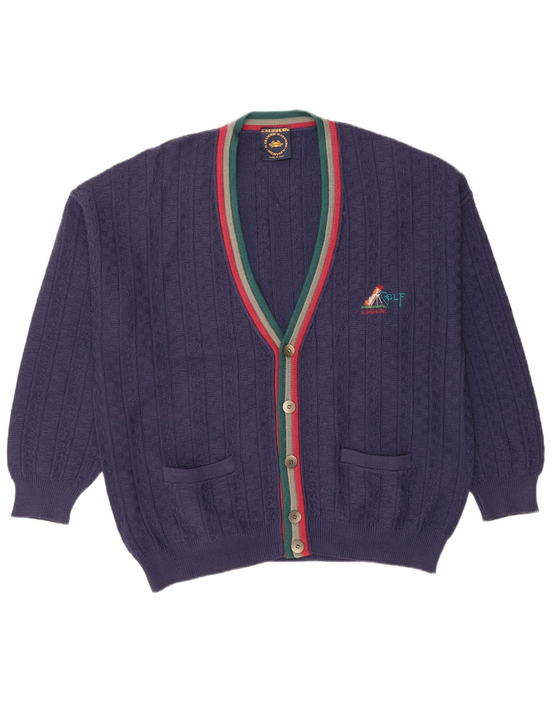 Pulover cardigan pentru bărbați IL GRANCHIO XL bleumarin