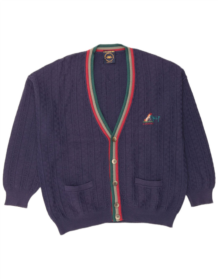 Pulover cardigan pentru bărbați IL GRANCHIO XL bleumarin