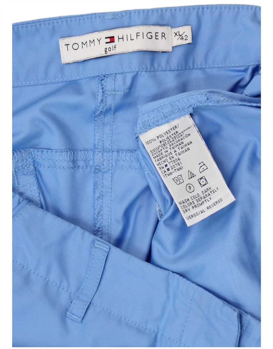 Pantaloni chino Tommy Hilfiger pentru femei, cu bootcut de golf, XL W36 L31, poliester albastru