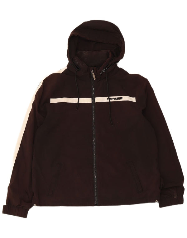 Jachetă Windbreaker pentru femei cu glugă Converse UK 14 Medium Black Colorblock