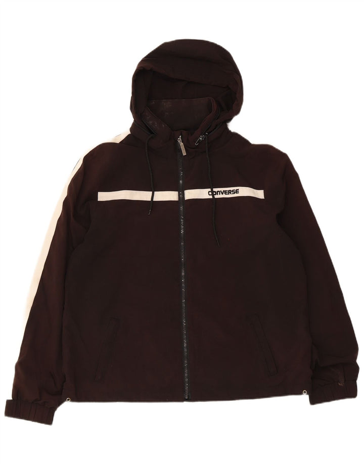 Jachetă Windbreaker pentru femei cu glugă Converse UK 14 Medium Black Colorblock