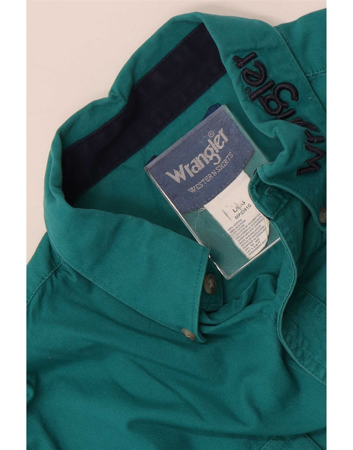 Cămașă Western Graphic Wrangler pentru bărbați, bumbac verde mare