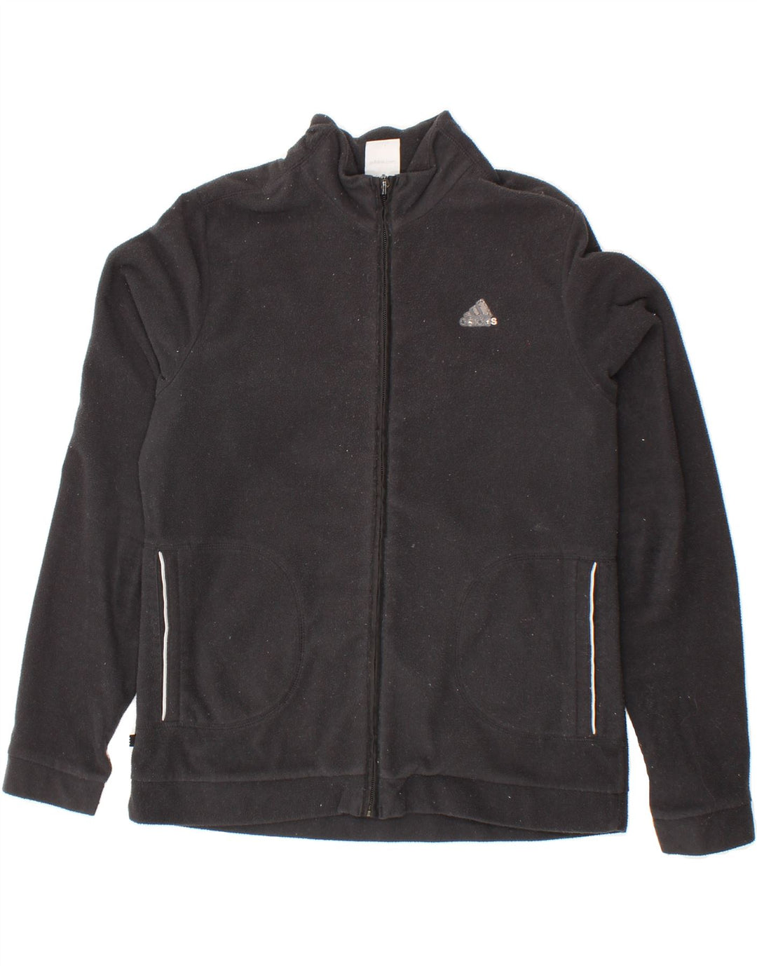 ADIDAS Womens Fleece Jacket UK 12 Medium Black Polyester Vintage Adidas and Second-Hand Adidas from Messina Hembry 