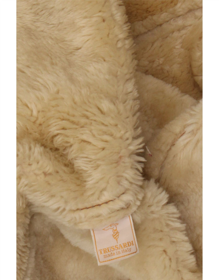 Palton pentru femei Trussardi din shearling UK 18 XL din piele bej