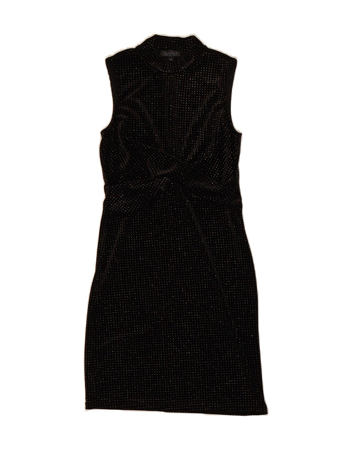 TOPSHOP Womens Sleeveless Sheath Dress UK 8 Small Black Polyester Vintage Topshop and Second-Hand Topshop from Messina Hembry 