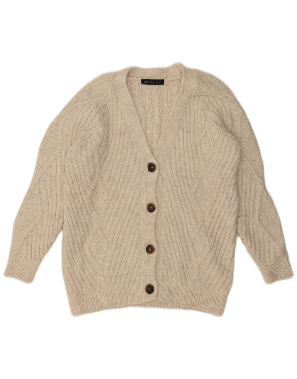 Pulover cardigan supradimensionat pentru femei Marks & Spencer UK 10 Mic Bej Acrilic