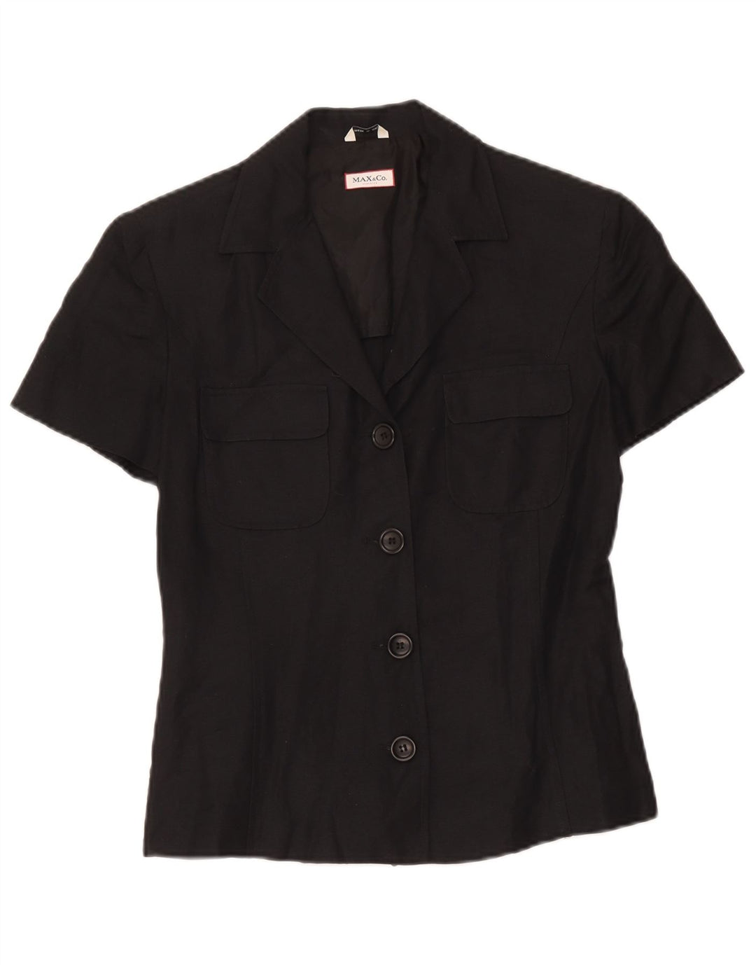 Blazer pentru femei Max & Co. Jachetă cu mânecă scurtă cu 3 nasturi UK 10 Mic Negru