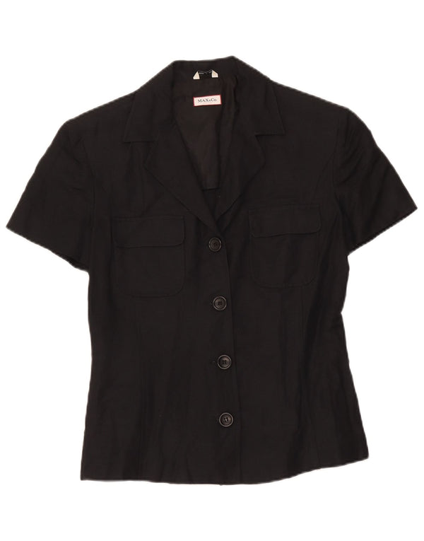 Blazer pentru femei Max & Co. Jachetă cu mânecă scurtă cu 3 nasturi UK 10 Mic Negru