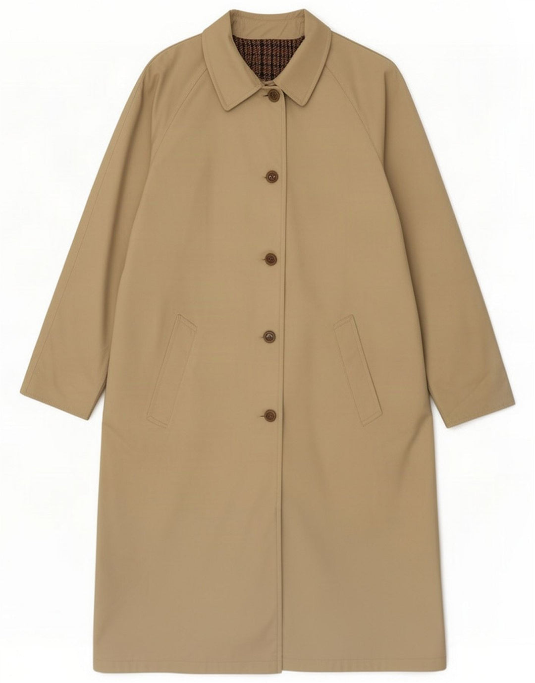 Vintage Womens Reversible Overcoat UK 12 Medium Beige Classic