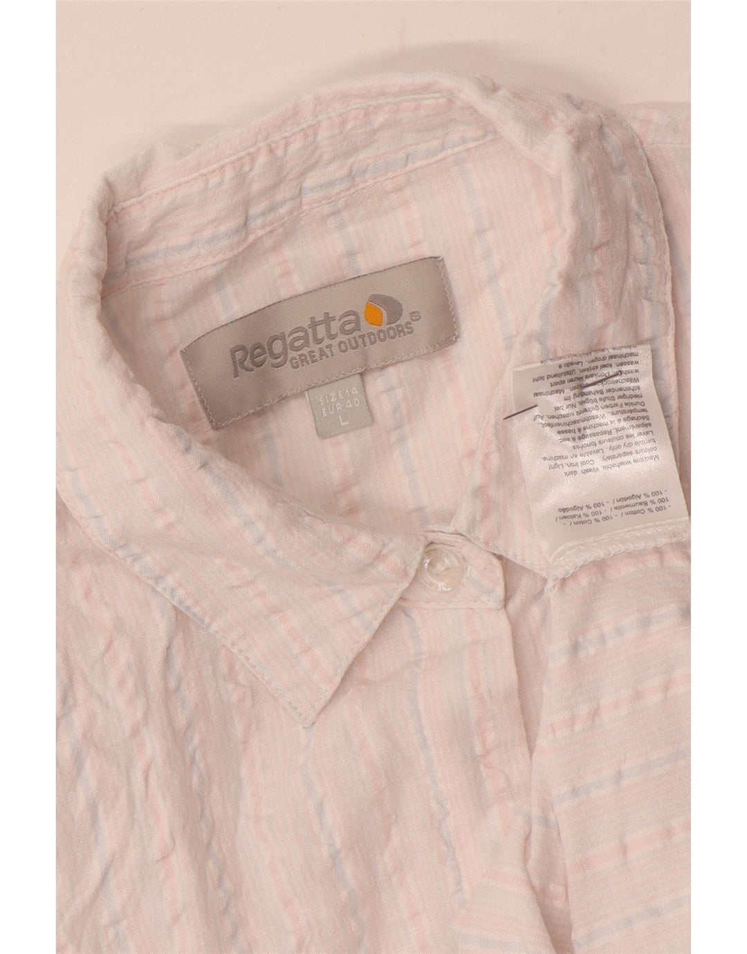 Cămașă Regatta cu mânecă scurtă pentru femei UK 14, bumbac mare cu dungi albe