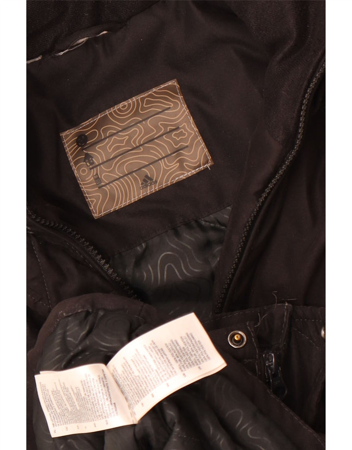 Jachetă parka cu glugă Adidas pentru femei UK 14 Poliester mediu negru