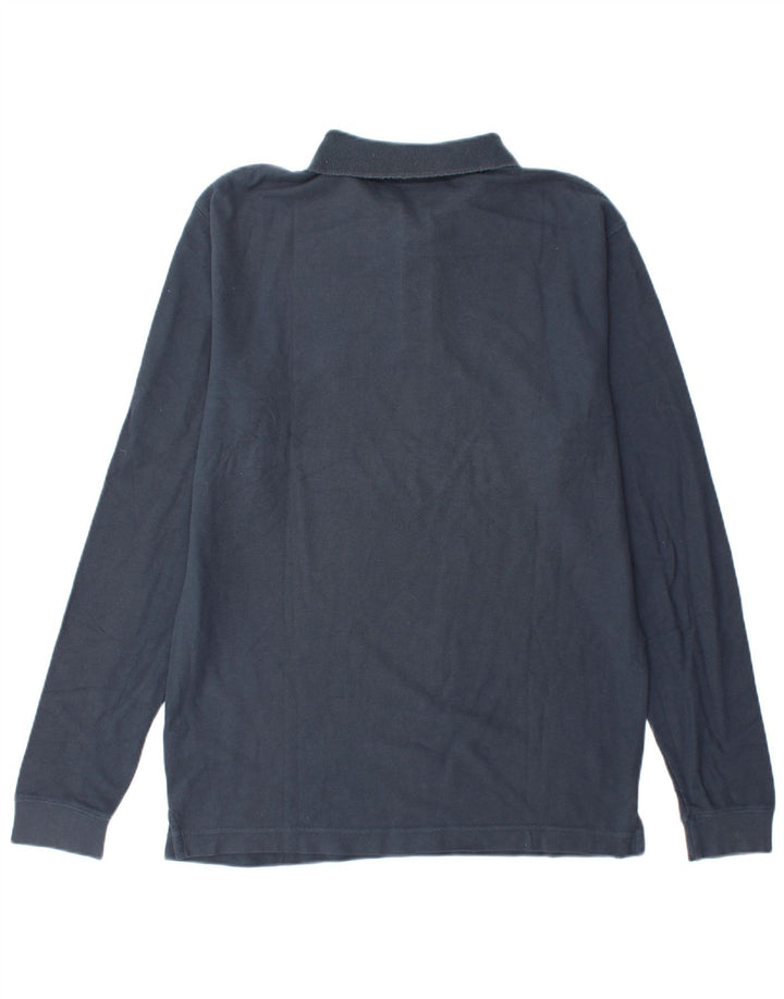 Tricou polo Fila pentru bărbați cu mânecă lungă, bumbac mediu albastru bleumarin